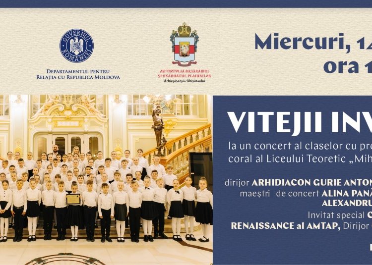 Concert coral extraordinar susținut de elevii Liceului Teoretic „Mihai Viteazul” la Sala cu Orgă din Chișinău
